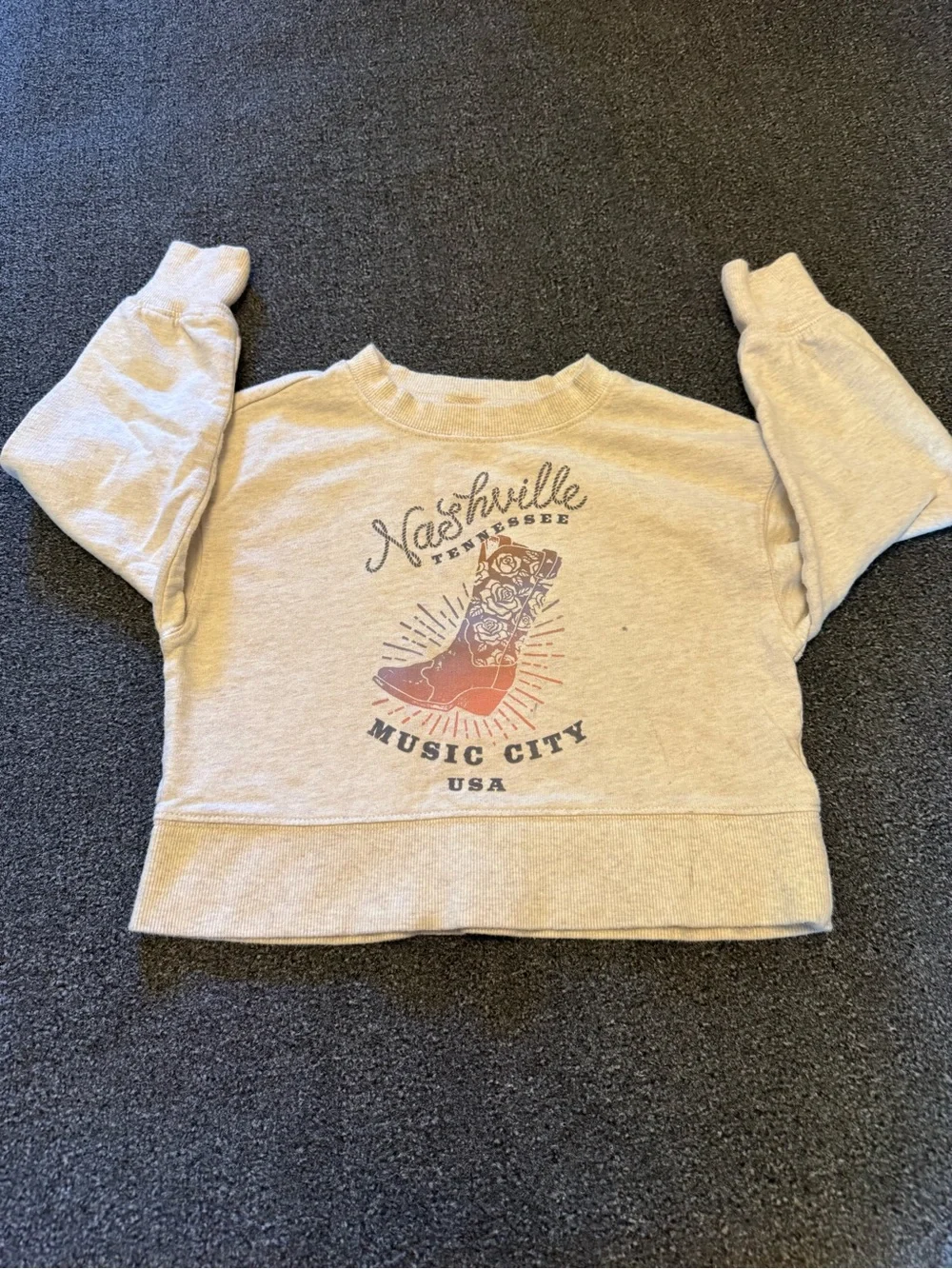 OshKosh B'gosh Nashville Music City Cropped Graphic Sweatshirt -Girl's Size 6-6X